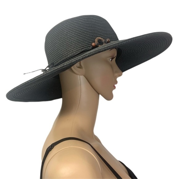VNTG Bijoux Terner Black Sun Dress Wide Brim Hat main image 11